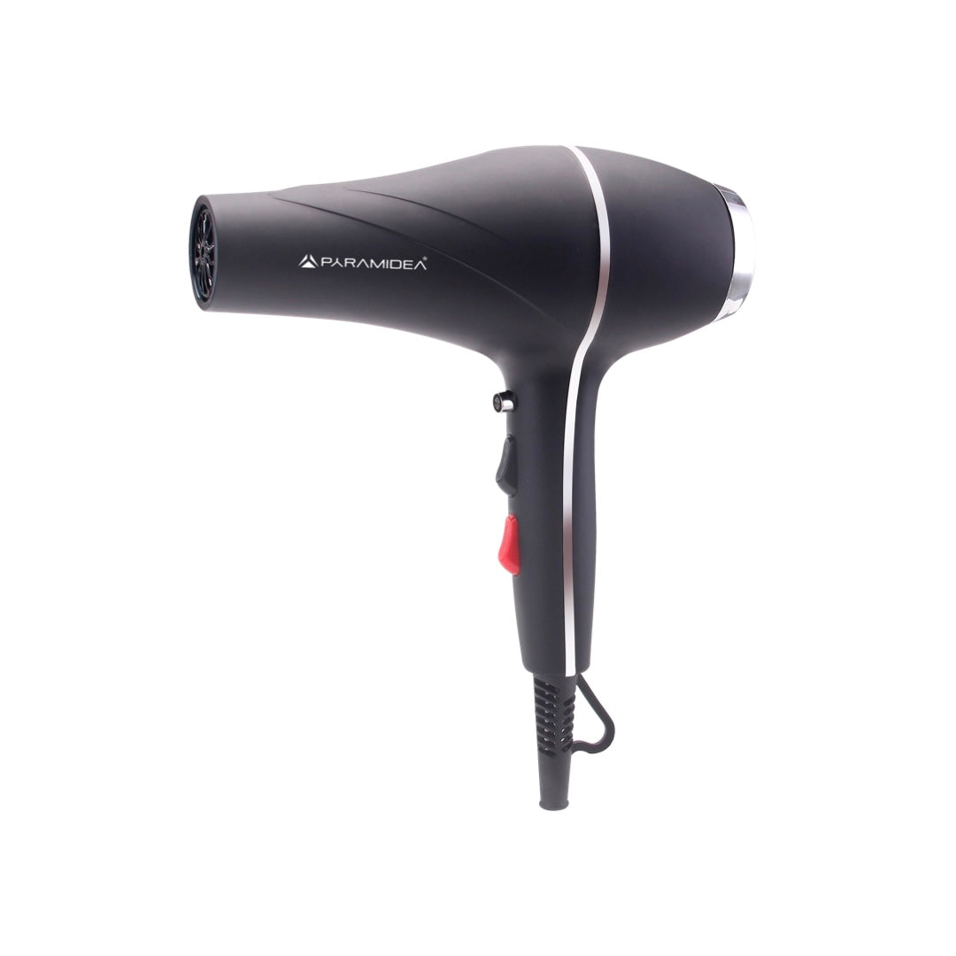 PYRAMIDEA Asciugacapelli Professionale Potenza 2000W Colpo di freddo con Concentratore e Diffusore Colore Nero PH2009AC