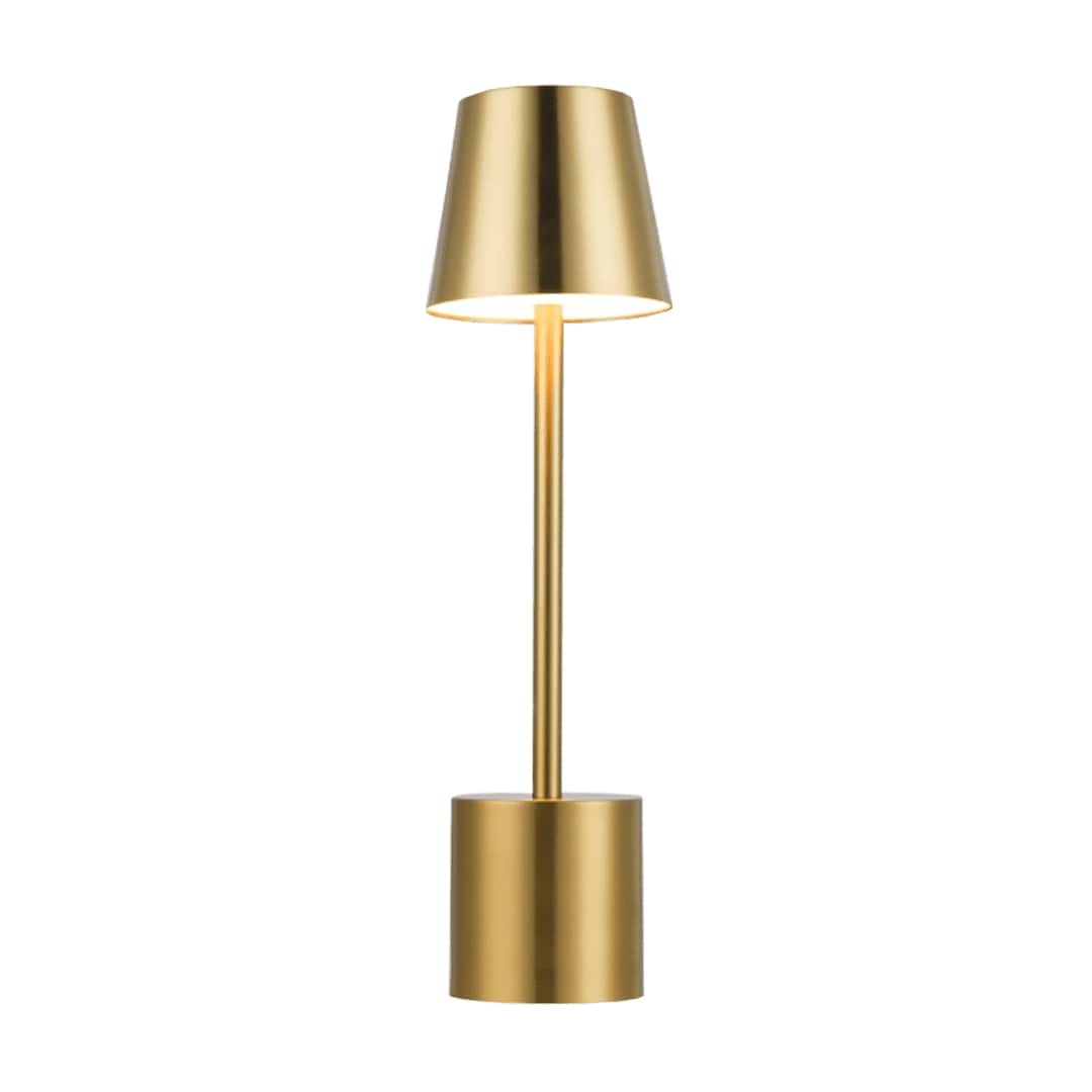 PYRAMIDEA Lampada Oro da Tavolo Senza Fili Ricaricabile con Presa USB, 3 Luci Led Diversa Intensità LRP11G