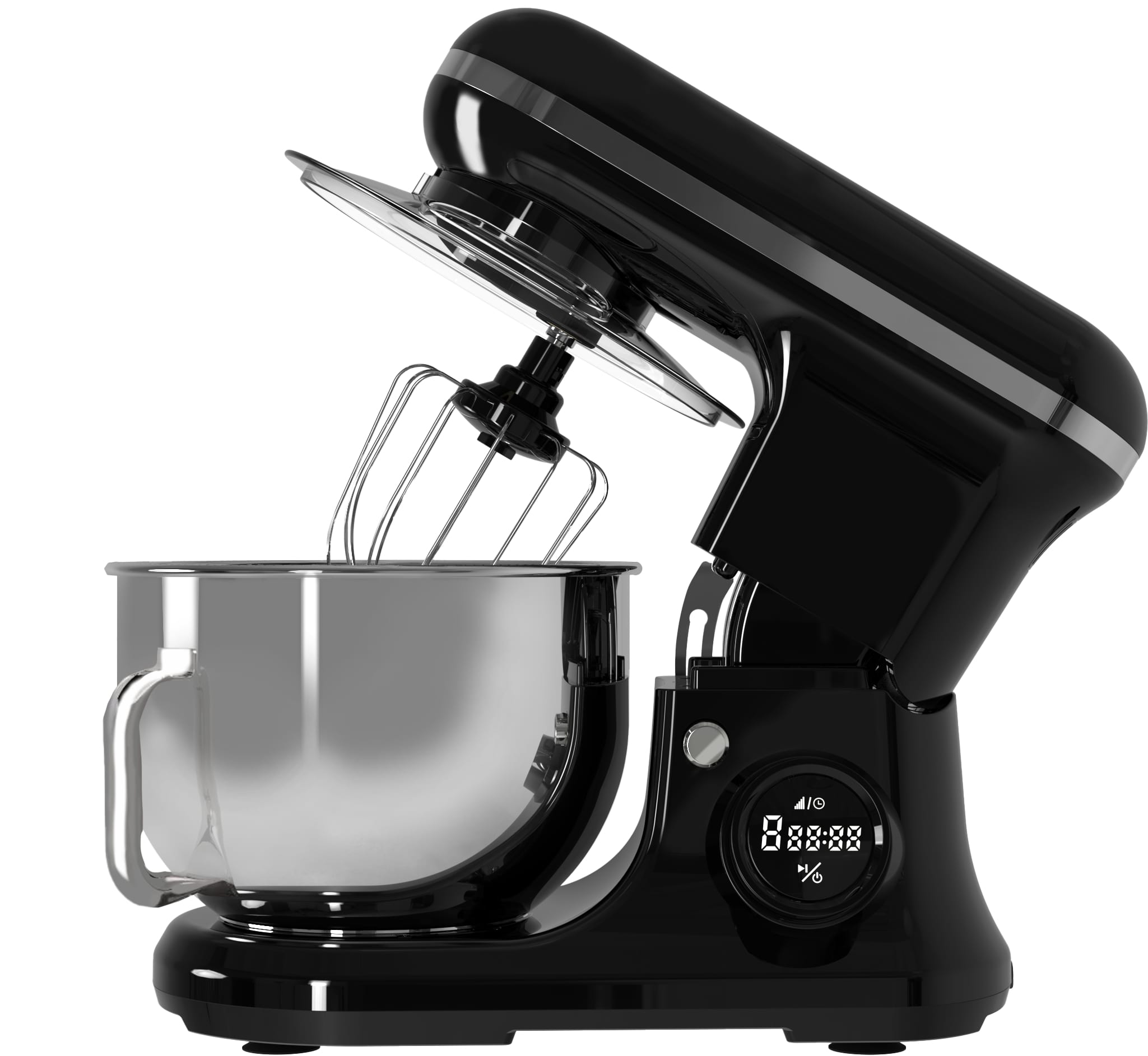 PYRAMIDEA Impastatrice con Display Digitale 8 velocità Testa Sollevabile 1200W con Funzione Pulse Capienza 5,2L Colore Nero IP5200B