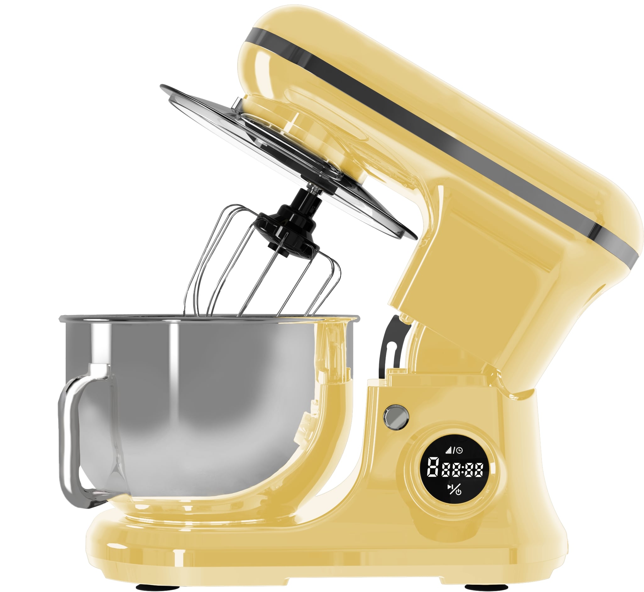 PYRAMIDEA Impastatrice con Display Digitale 8 velocità Testa Sollevabile 1200W con Funzione Pulse Capienza 5,2L Colore Crema IP5200C
