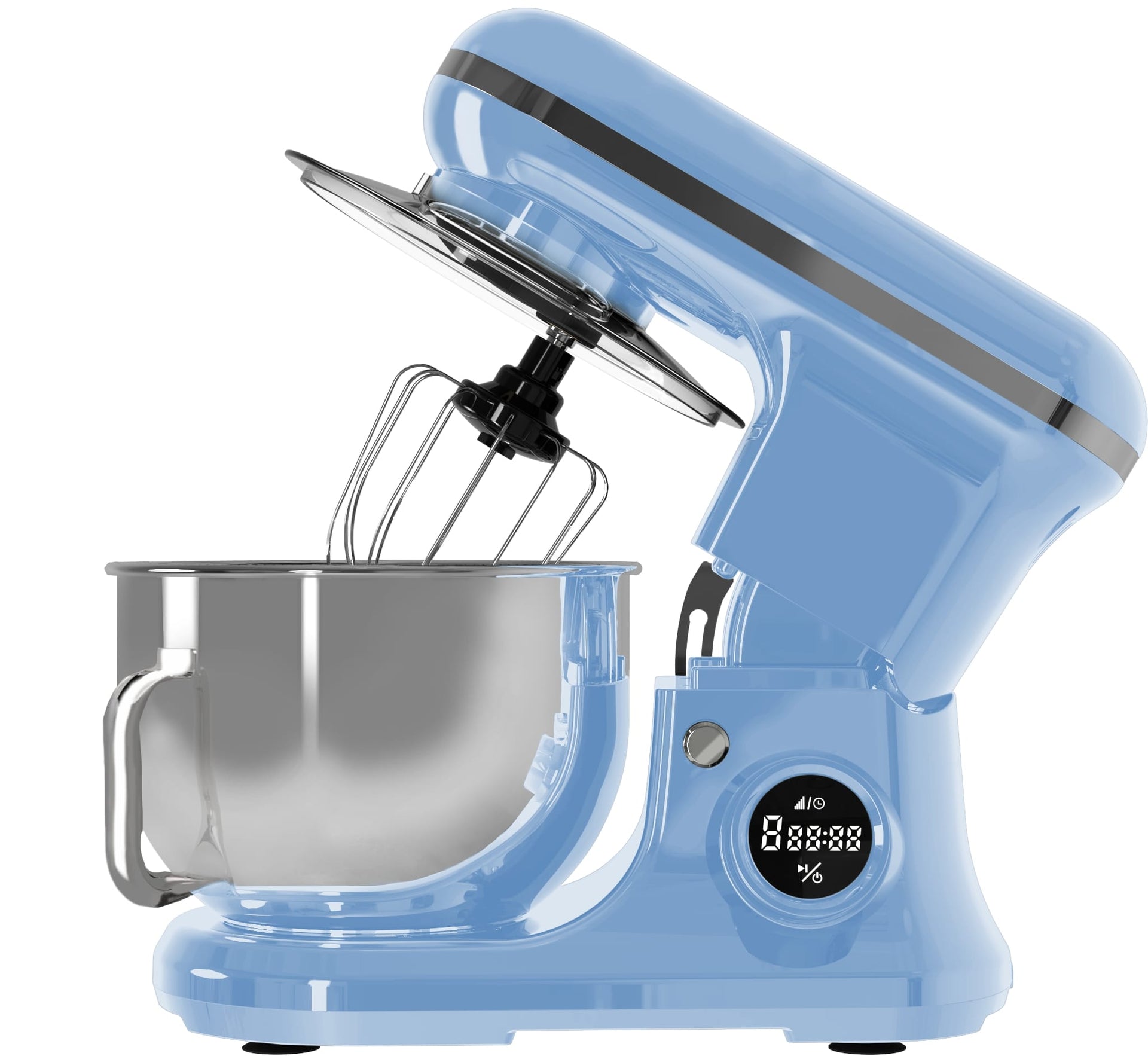 PYRAMIDEA Impastatrice con Display Digitale 8 velocità Testa Sollevabile 1200W con Funzione Pulse Capienza 5,2L Colore Azzurro IP5200LB