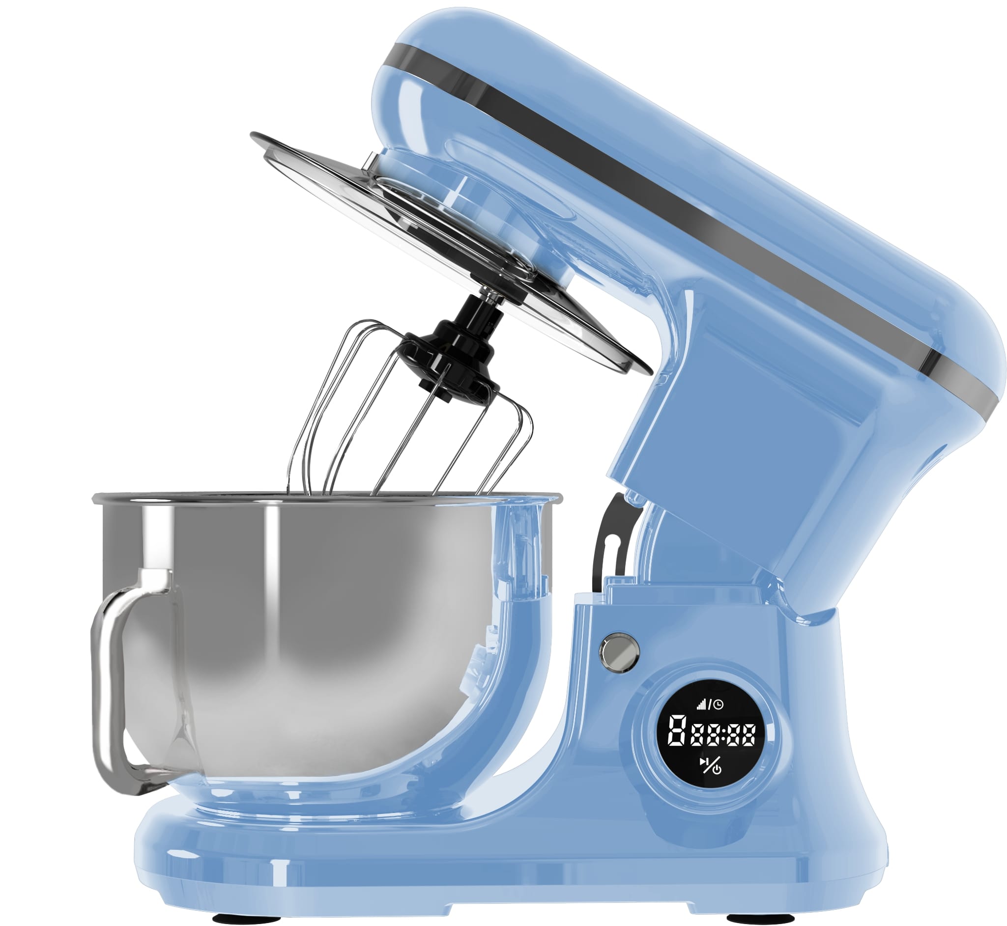 PYRAMIDEA Impastatrice con Display Digitale 8 velocità Testa Sollevabile 1200W con Funzione Pulse Capienza 5,2L Colore Azzurro IP5200LB