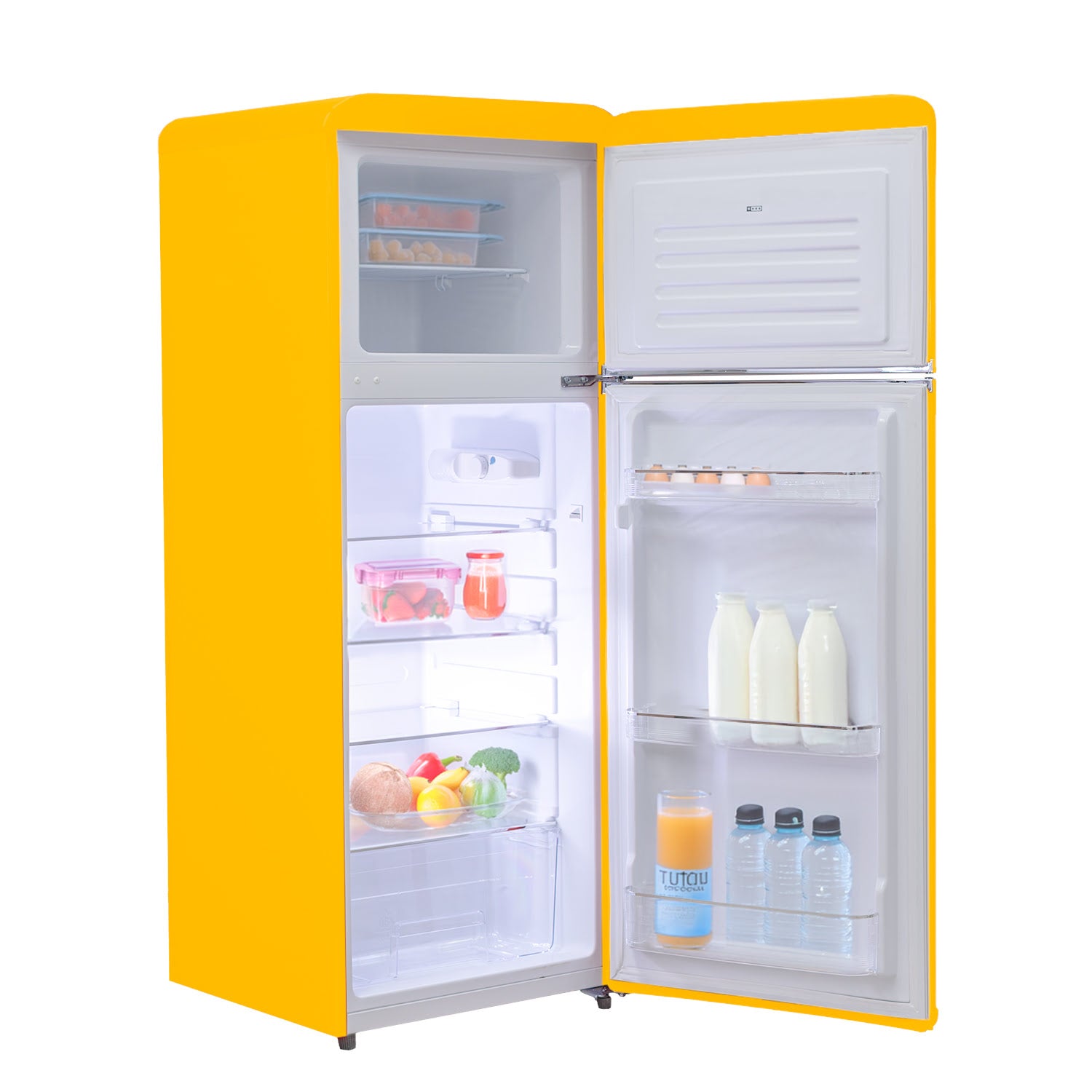 PYRAMIDEA Frigorifero Doppia Porta Ventilato 240 Litri Colore Giallo MAMBO2402Y