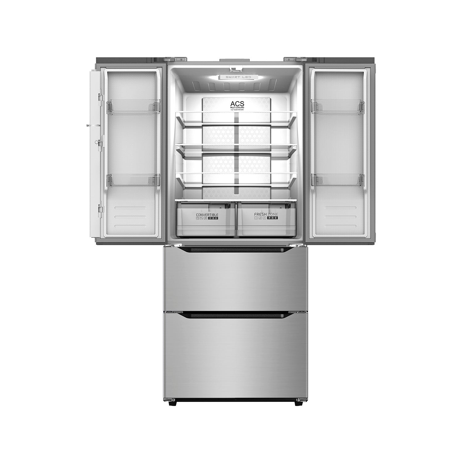 PYRAMIDEA Frigorifero 4 Porte 450L Colore Silver FRG4504