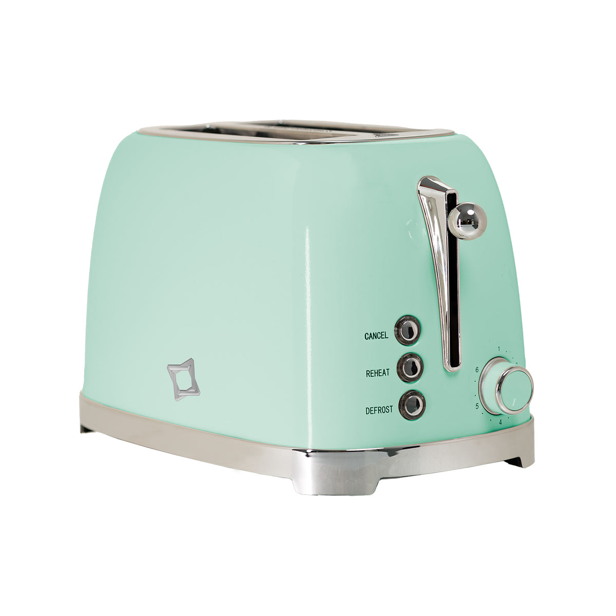 FIRST CLASS TOSTAPANE Verde singolo Stile Vintage con Corpo in Acciaio