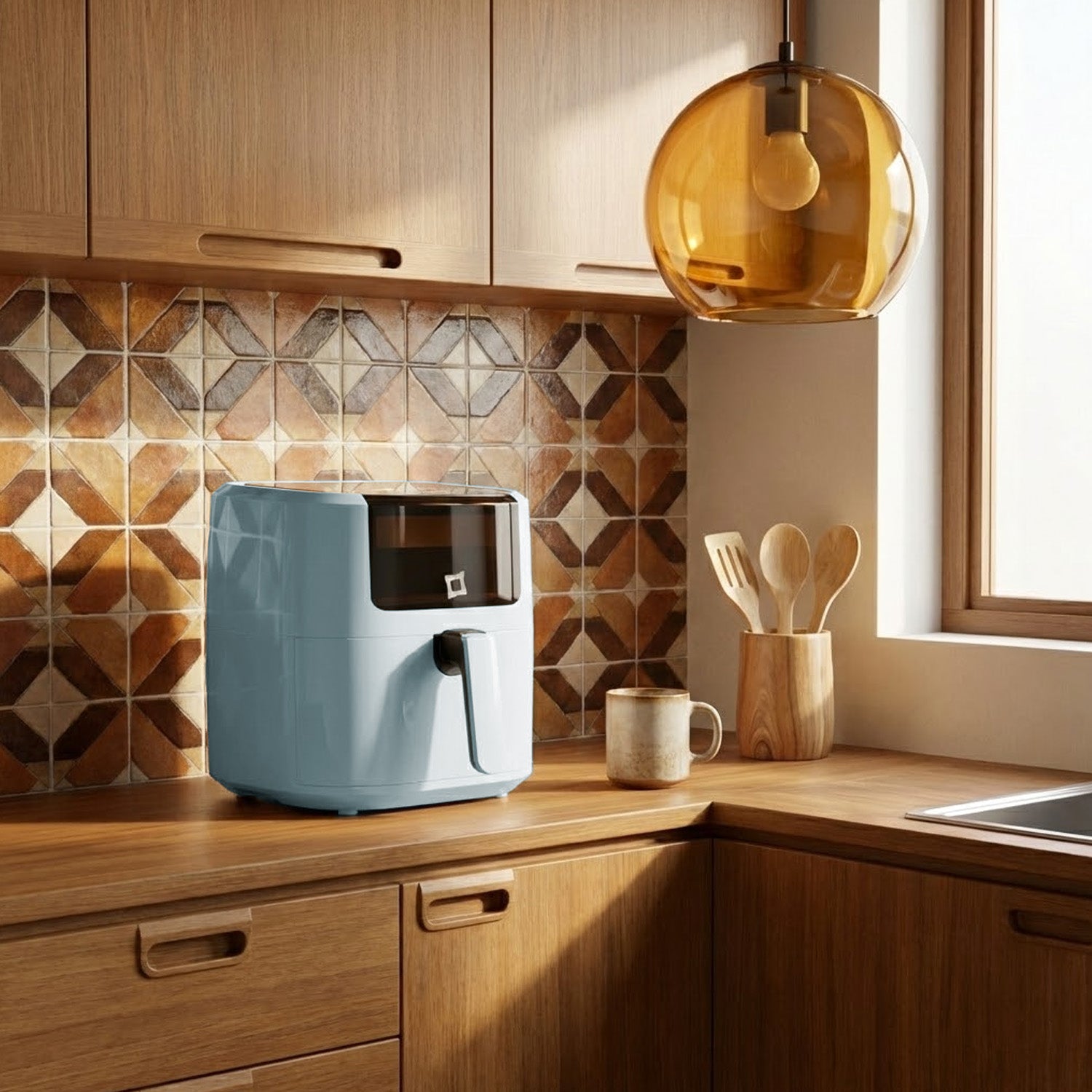 PYRAMIDEA Friggitrice ad Aria 8 Litri First Class Azzurra