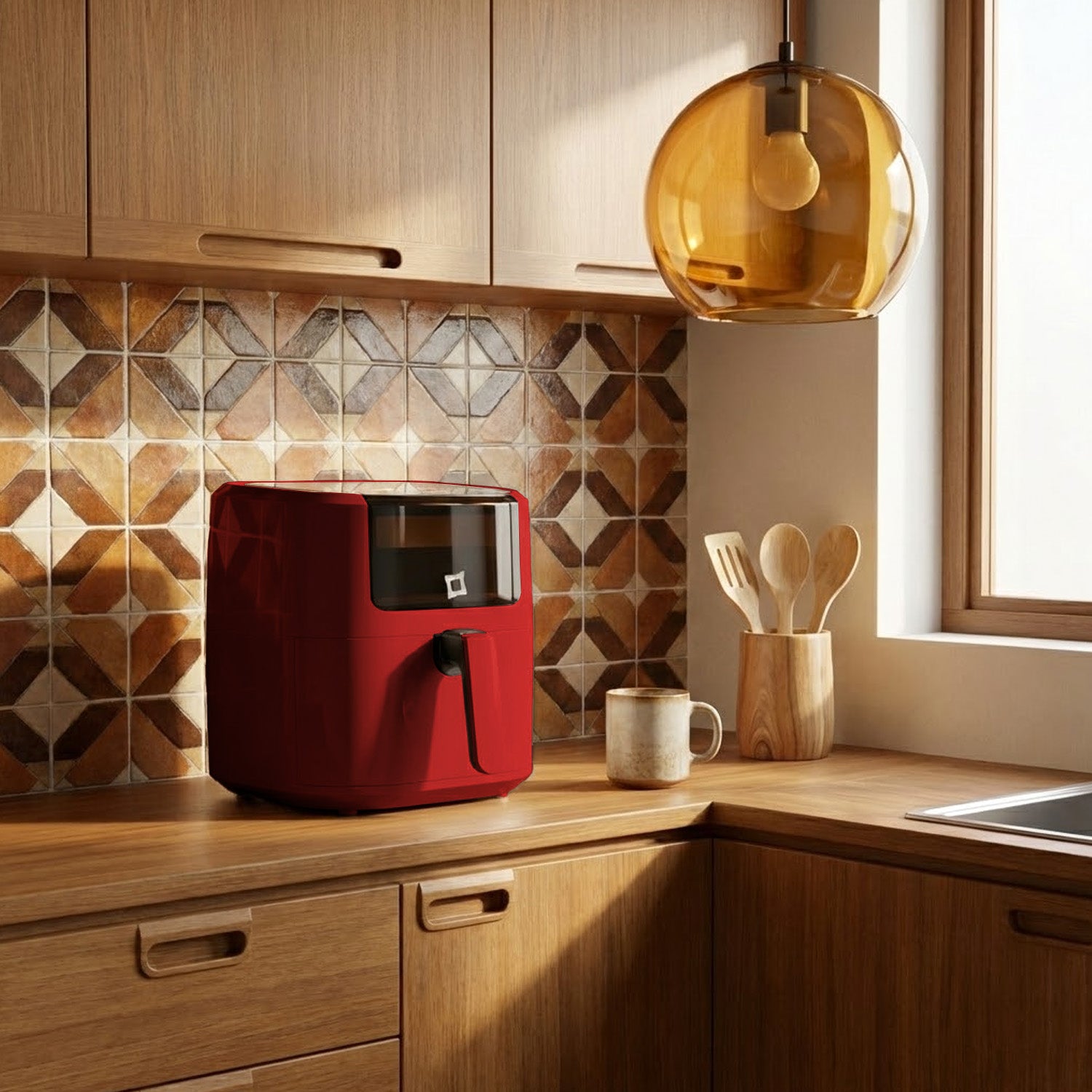 PYRAMIDEA Friggitrice ad Aria 8 Litri First Class Rossa