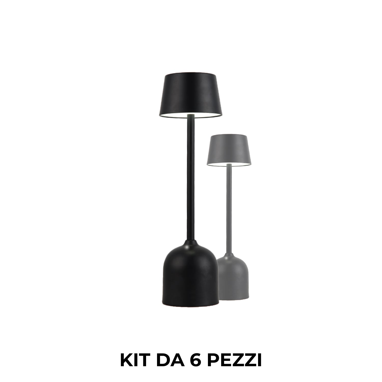 Pyramidea Kit 6 Lampade da Tavolo Colore Nero LRP10N