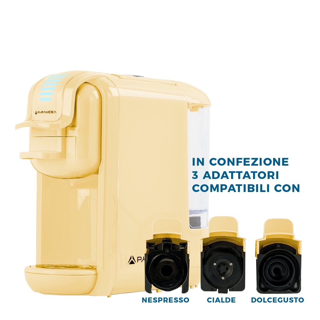 PYRAMIDEA Macchina per Caffè 3 in 1 Digitale Compatibile con Nespresso Dolcegusto e Cialde Bevande Fredde da 0,6L Crema ICP311CPLUS