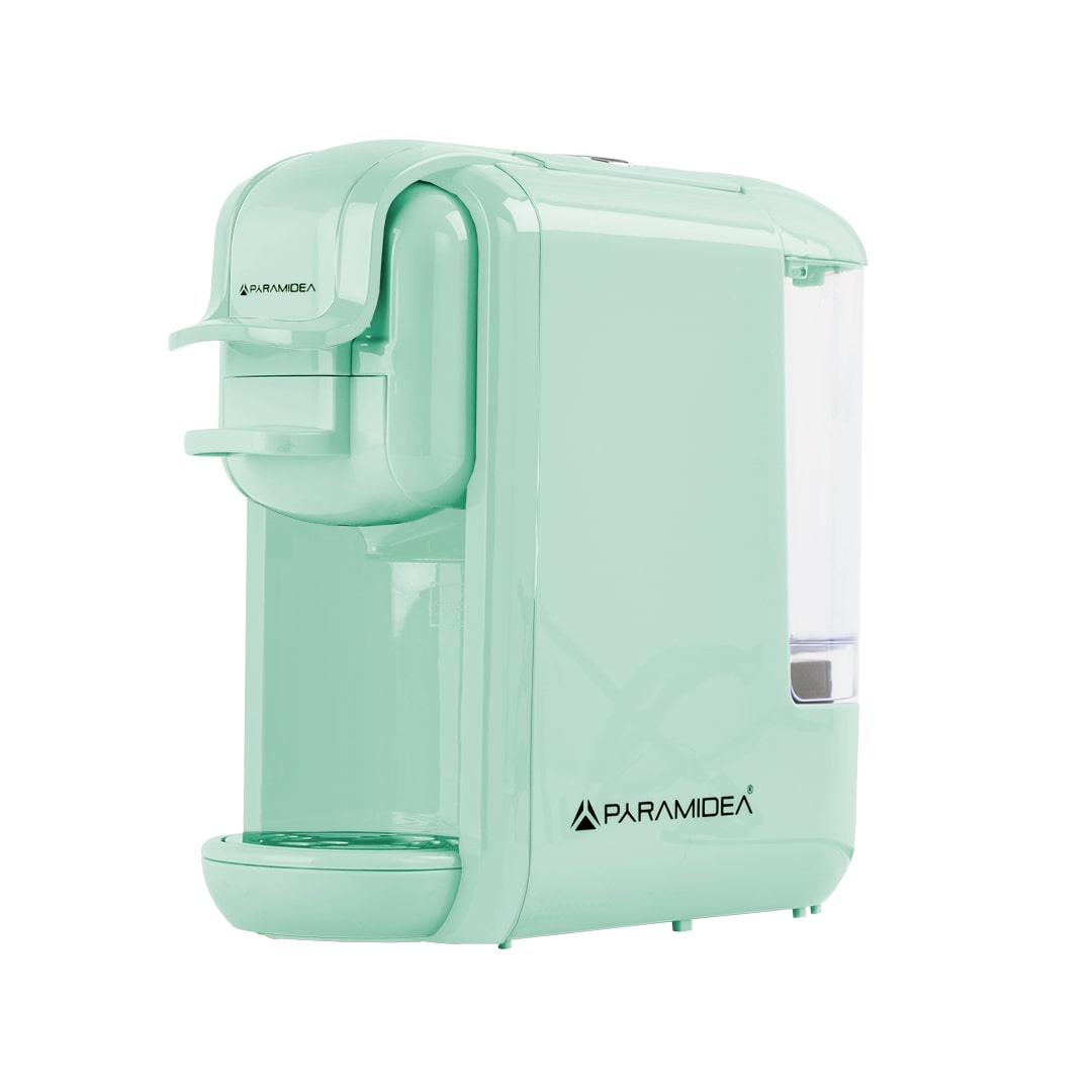PYRAMIDEA Macchina per Caffè 3 in 1 Compatibile Nespresso Dolcegusto e Cialde Bevande Fredde da 0,6L Verde